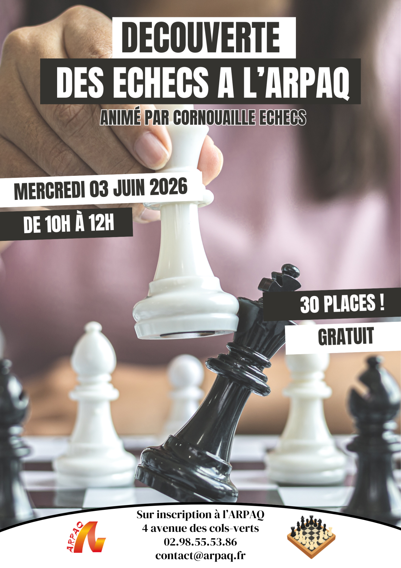 NOUVEAUTÉ : DÉCOUVERTE DES ÉCHECS !