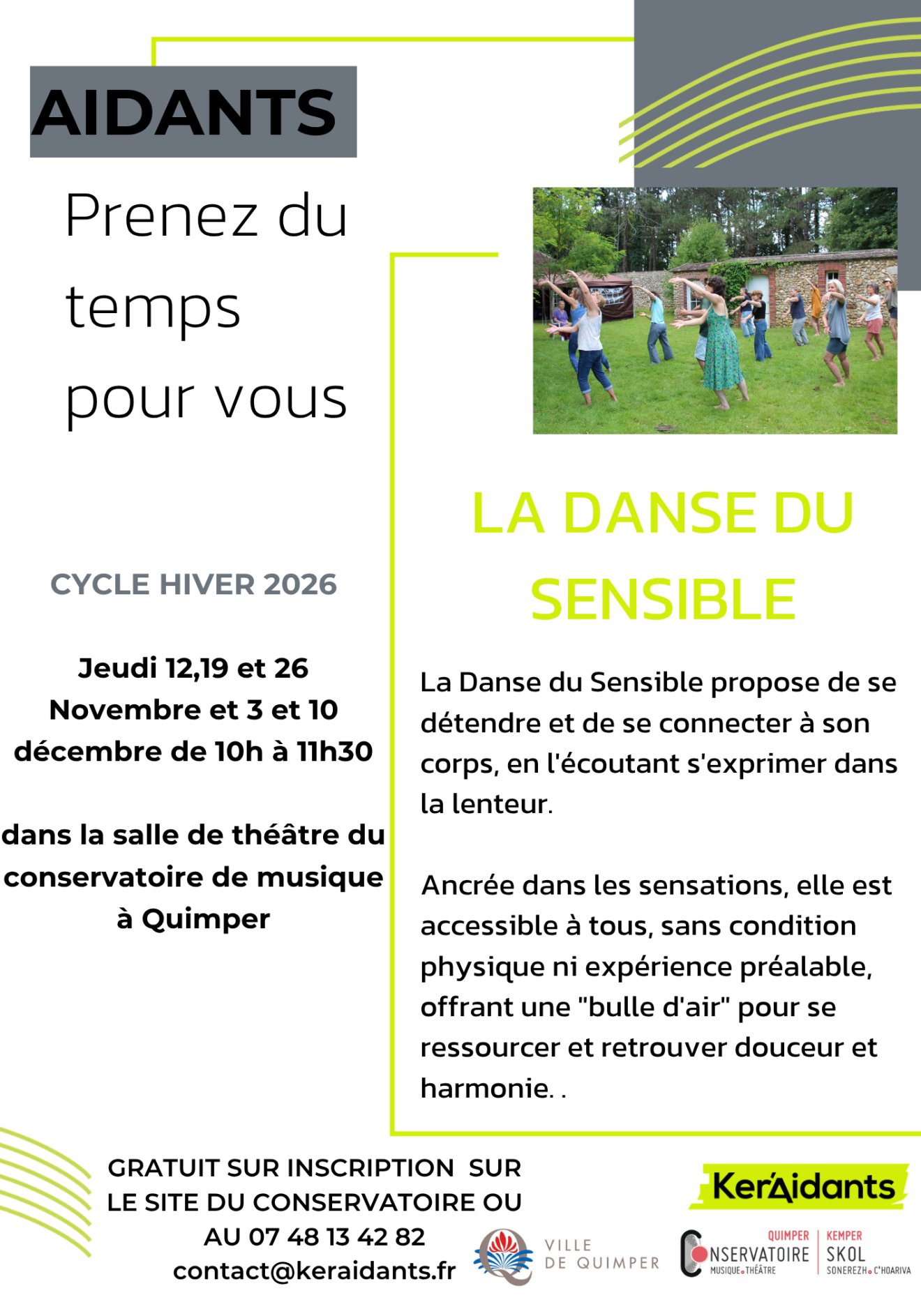 ATELIER DÉCOUVERTE DE DANSE DU SENSIBLE POUR LES AIDANTS
